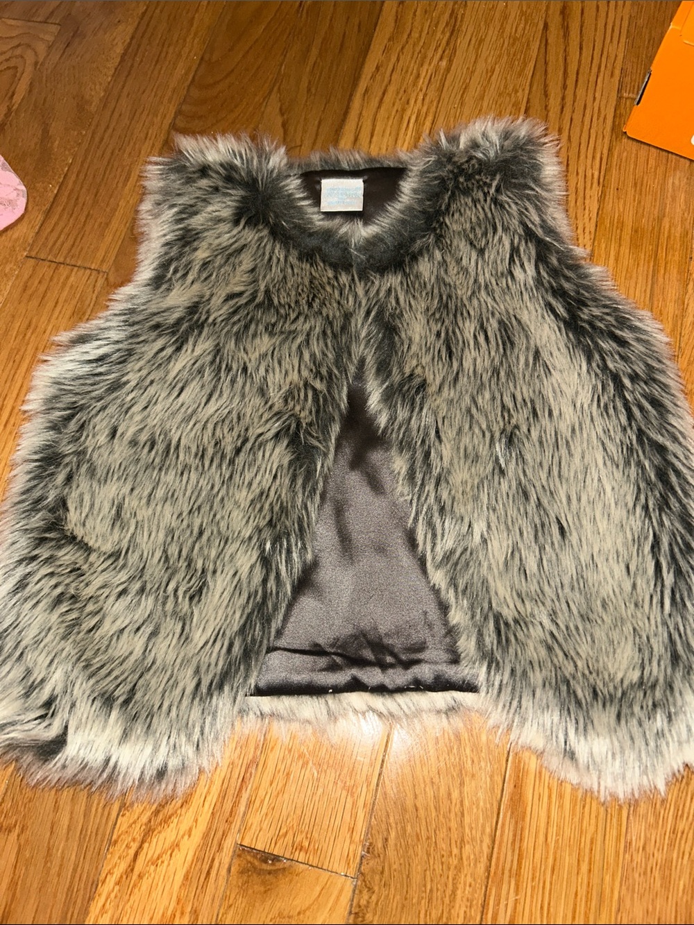 Edgehill Collection Girls Faux Fur Vest - Gray